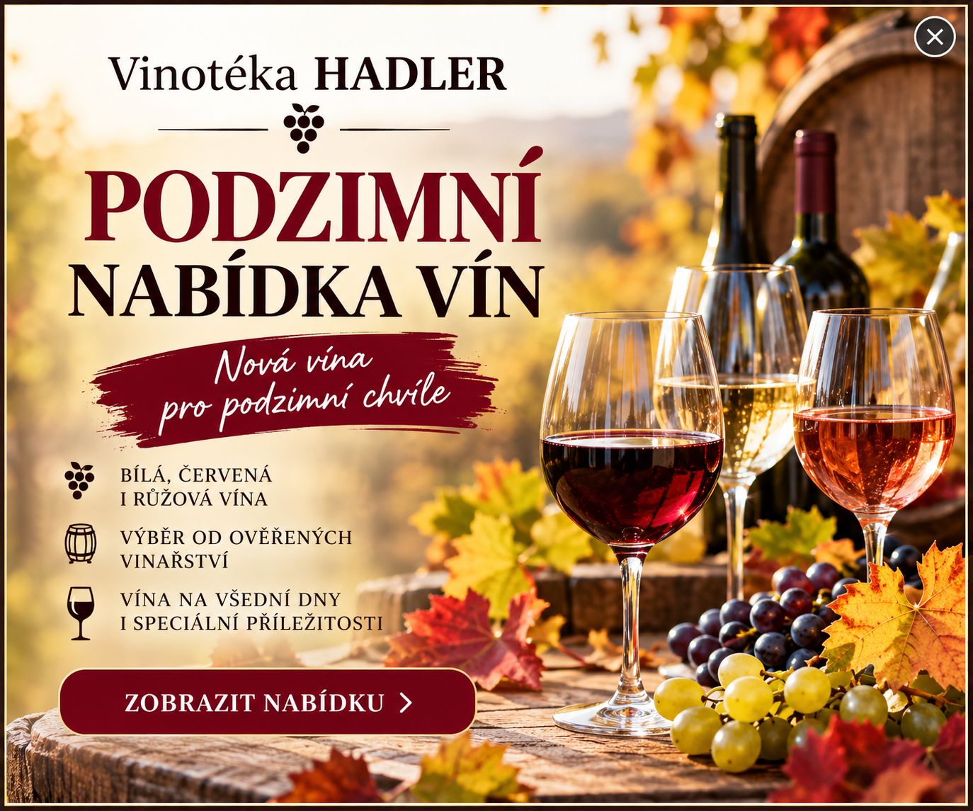 Nová vína od Maňáka – podzimní nabídka Vinotéky HADLER